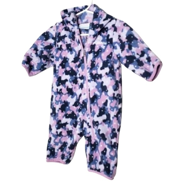 Columbia Other - Columbia Baby Girls Fleece Snow Suit with fold over feet and mittens 0-3 Months
